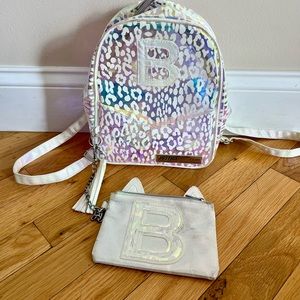 Like new Justice girls mini backpack “B” initial with initial zipper pouch 5/$30